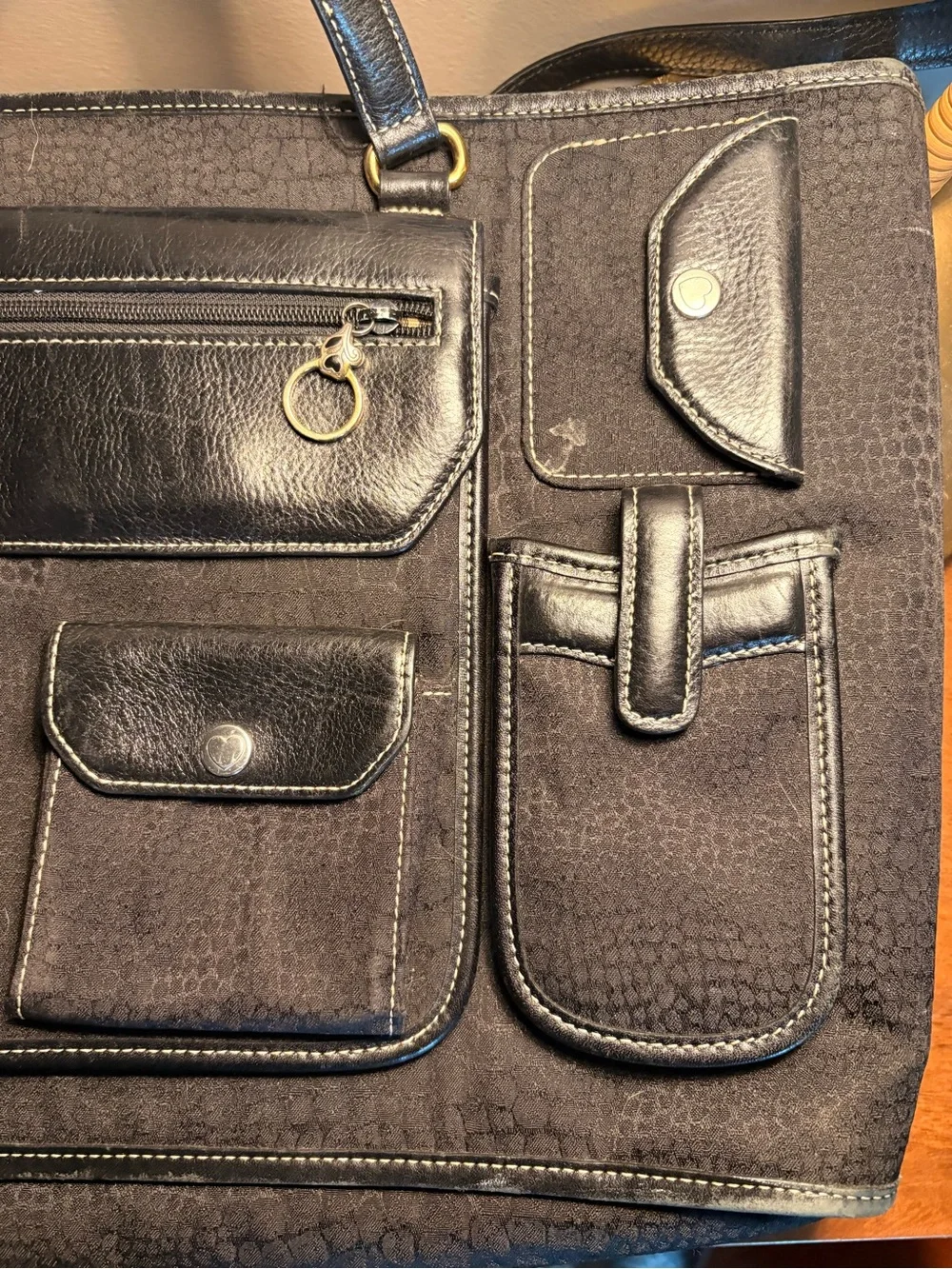 Brighton for Business Briefcase Pocket Zipper Leather Handbag